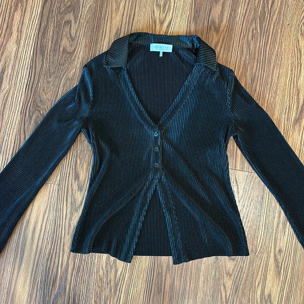 Black belled sleeve top